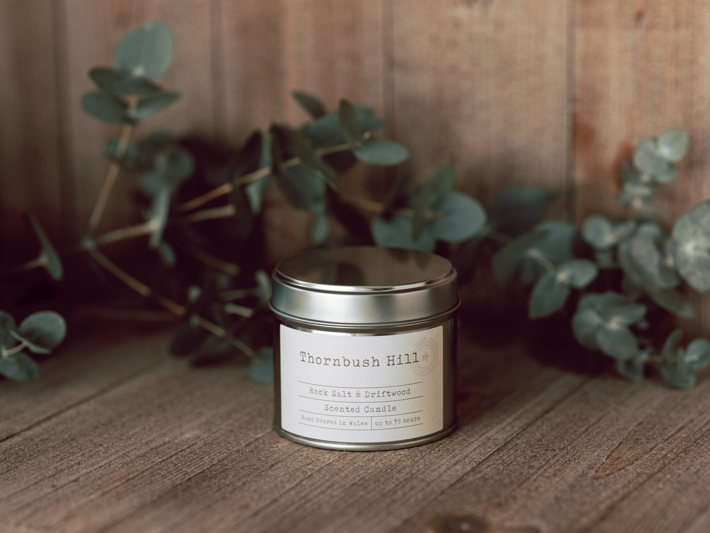 Rock Salt & Driftwood Scented Soy Tin Candle